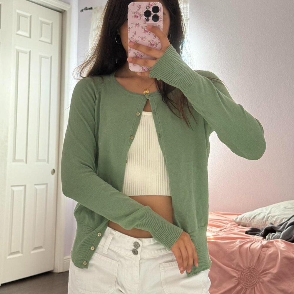 Women's Green Cardigan